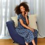 Kokvilnas naktskrekls grūtniecēm un barojošām "Miss" deep blue
