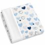 Flaneļa autiņš ūdens necaurlaidīgi 45x55cm  "Hearts blue"