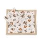 Bērnu pleds un spilvens  "Forest family beige" 