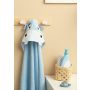 3D dvielis mazulim "Hippo" ar galvassegu 100x100cm "frotte" zils