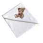 Dvielis ar kapuci  "Teddy bear" 80x80cm "frotte" balts