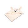 3D dvielis mazulim "Funny Bunny" ar galvassegu 100x100cm "frotte" rozā