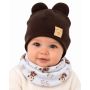Zīdaiņu cepurīte ar šalli  "Little bears" 