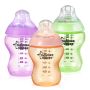 Mazuļa pudelītes "Tommee Tippee" ar knupīti 0m+ meitenītei 260ml 3 gb.