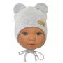 Zīdaiņu cepurīte ar šalli "Love" - Grey
