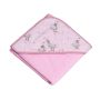 Dvielis ar kapuci  "Golden goose pink" 80x80 cm 