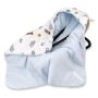 Siltināts autokrēsliņa guļammaiss ar kapuci „Teddy Aviator blue“ 90 × 90 cm