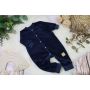 Zīdaiņu rāpulītis ar piedurknēm  "Velour navy"  