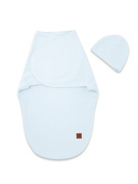 Autiņš - kokons jaundzimušajam Leo interlock soft BABY BLUE