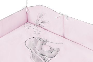 Bērnu gultas veļa ar apmales "Andre" rozā