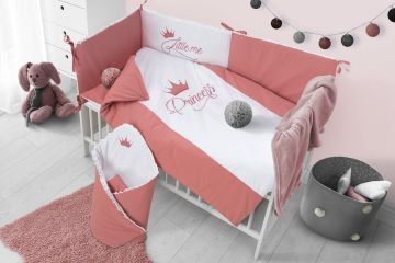 Bērnu gultas veļa ar apmales "Royal baby" rozā