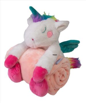 Bērnu sega 100x85cm ar rotaļlietu "Unicorn"