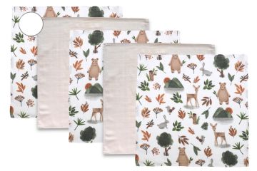 Muslīna mini autiņi komplekts "Mini" 5 gab. 38x38 cm