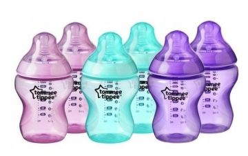 Tommee Tippee buteliukų rinkinys su žinduku 0m+ spalvoti 260ml 6vnt