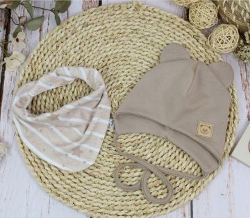 Zīdaiņu cepurīte ar šalli  "Flowers" pārdošana tiešsaistē