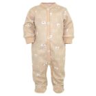 Zīdaiņu kokvilnas rāpulītis ar piedurknēm "Bear glamour beige " 