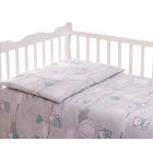 Bērnu gultas veļa 135x100 "Bunny&Balloons" tirkīza krāsa