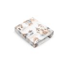 Paklodė su guma 120x60 "Golden goose pink"- medvilninė