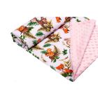 Bērnu pleds 100x75cm "Forest family" rozā