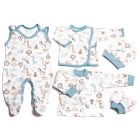 Kūdikio kraitelis - drabužėliai naujagimiui "Jungle beige" 5 dalių 