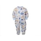 Zīdaiņu kokvilnas rāpulītis ar piedurknēm "Jumbo" zils