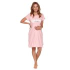 Kokvilnas naktskrekls grūtniecēm un barojošām "Happy" Sweet pink
