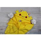 Dvielis ar kapuci  "Crab" 120x100cm dzeltens