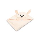 3D dvielis mazulim "Funny Bunny" ar galvassegu 100x100cm "frotte" rozā