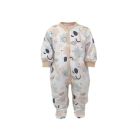 Zīdaiņu kokvilnas rāpulītis ar piedurknēm "Jumbo" bēšs