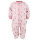 Zīdaiņu kokvilnas rāpulītis ar piedurknēm  "Fox" rozā