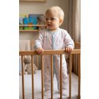 Zīdaiņu kokvilnas rāpulītis ar piedurknēm "Bear glamour " zils