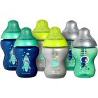 Mazuļa pudelītes "Tommee Tippee" ar knupīti 0m+ krāsains 260ml 6 gab.