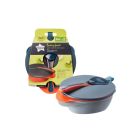 Tommee Tippee 2 šķivises ar  karoti (pelēks un oranžs)