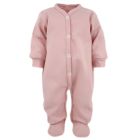 Zīdaiņu kokvilnas rāpulītis ar piedurknēm  "Blank" pale pink