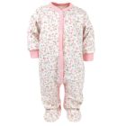 Zīdaiņu kokvilnas rāpulītis ar piedurknēm  "Candy flowers"