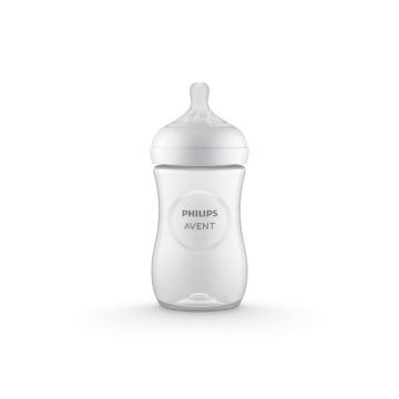 Mazuļa pudelīte AVENT Natural Resposive  ar knupīti 1m+ 260ml  white