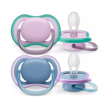 Bērnu knupīši AVENT "Ultra Air" ortodontinis 6-18 m 2 gab. violet