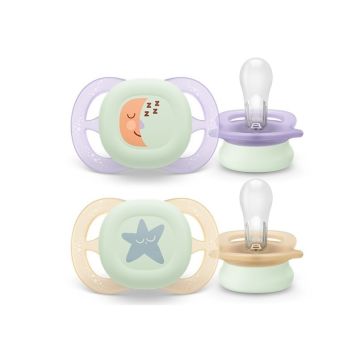 Philips Avent Ultra Start Night tumsā spīdoši māneklīši 0–2 mēn., 2 gab. SCF075/07