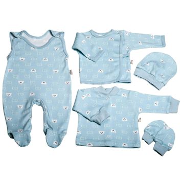 Bērnu komplektiņš no 5 daļam "Bear glamour mint"