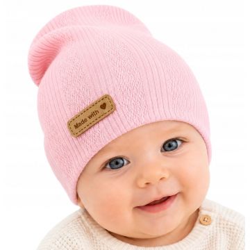 Zīdaiņu cepurīte "Natural" - pink