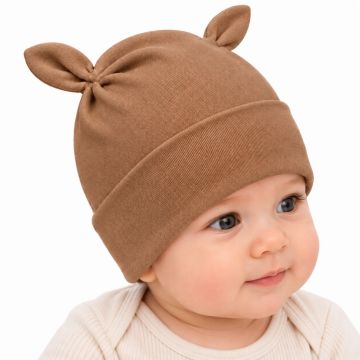 Kokvilnas cepurīte mazulim "Cotton coffee"