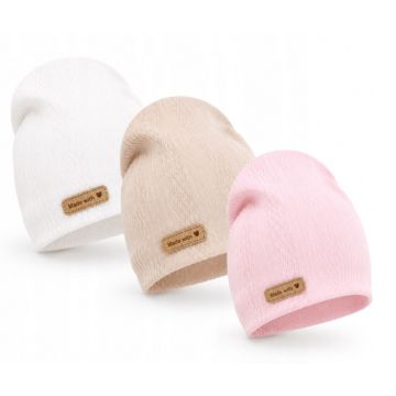 Cepurīšu komplekts mazulim „Natural Trio Set“, 3 gab. – Pure White, Light Pink, Latte