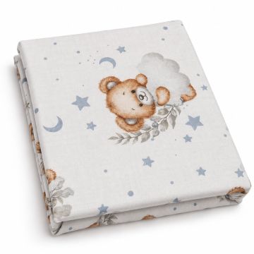 Bērnu palags ar gumiju  60x120 cm "Sweet bear white"