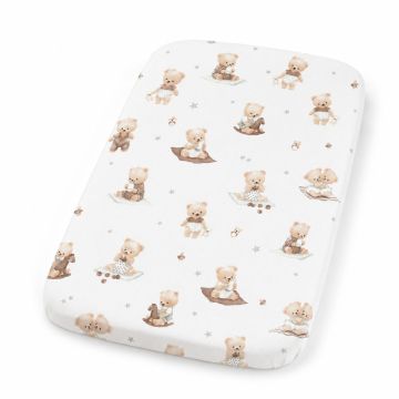 Kokvilnas palags ar gumiju šūpulītim 50x83 "Baby playtime"