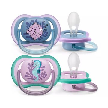 Bērnu knupīši AVENT "Ultra Air" ortodontinis 6-18 m 2 gab. Sea horse