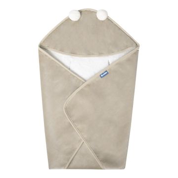 Autokrēsliņa guļammaiss ar kapuci „Ram” 75×75 cm | Plush Beige