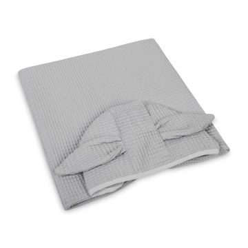 Bērnu vannas pončo no vafeļu kokvilnas ar kapuci un kabatu 70 × 60 cm GREY