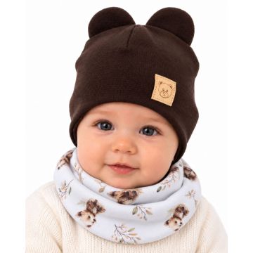 Zīdaiņu cepurīte ar šalli  "Little bears" 