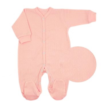 Zīdaiņu kokvilnas rāpulītis ar piedurknēm "Natural pink" 