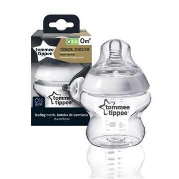 Mazuļa pudelīte "Tommee Tippee" ar knupīti 0m+150ml 